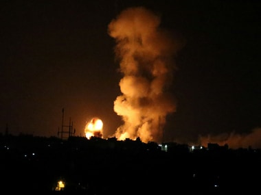   An Israeli air explosion in the south of Gaza strip. Reuters 