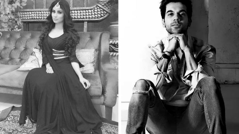 Mouni Roy (left) and Rajkummar Rao (right). Images from Twitter