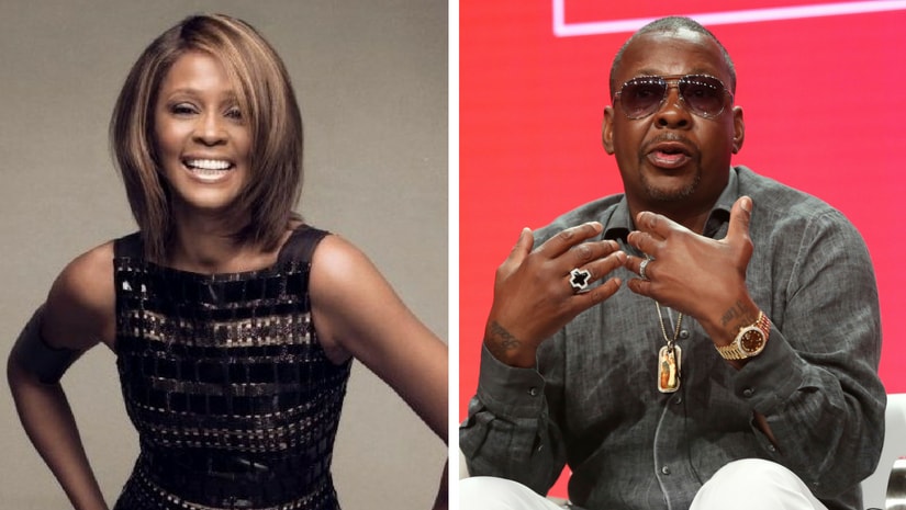 Whitney Houston (left) and Bobby Brown (right). Images from Facebook and The Associated Press/Willy Sanjuan