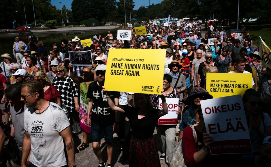 Protesters carried slogans quite similar to the ones used in the immigration protests in the US. The protesters showed their obvious disapproval of Trump administration's Protesters carried slogans quite similar to the ones used in the immigration protests in the US. The protesters showed their obvious disapproval of Trump administration's