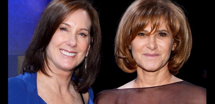Producer Kathleen Kennedy (L) and Spider Man: Homecoming producer Amy Pascal (R)