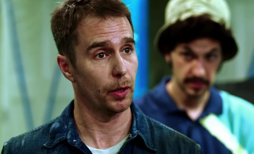 Still of Sam Rockwell from Blue Iguana. Screengrab from YouTube