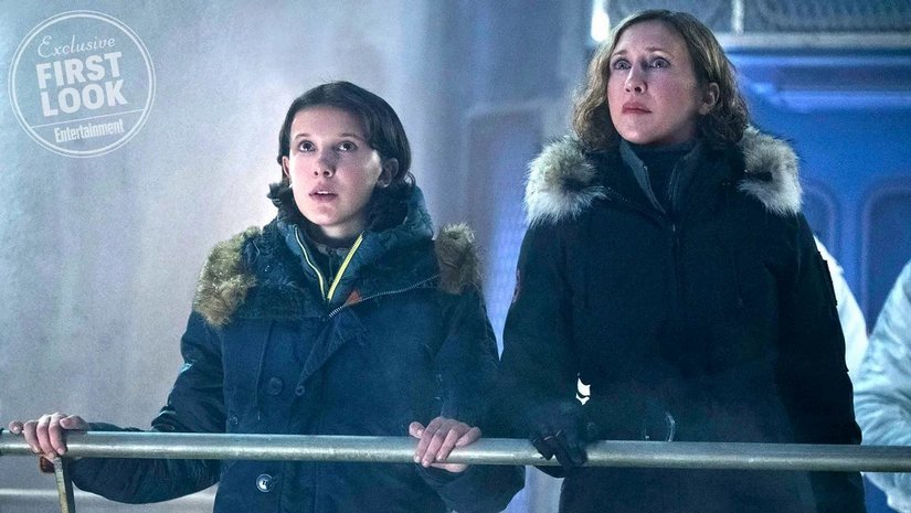   Millie Bobby Brown (left), Vera Farmiga (right). Image by Warner Bros and Legendary Entertainment 