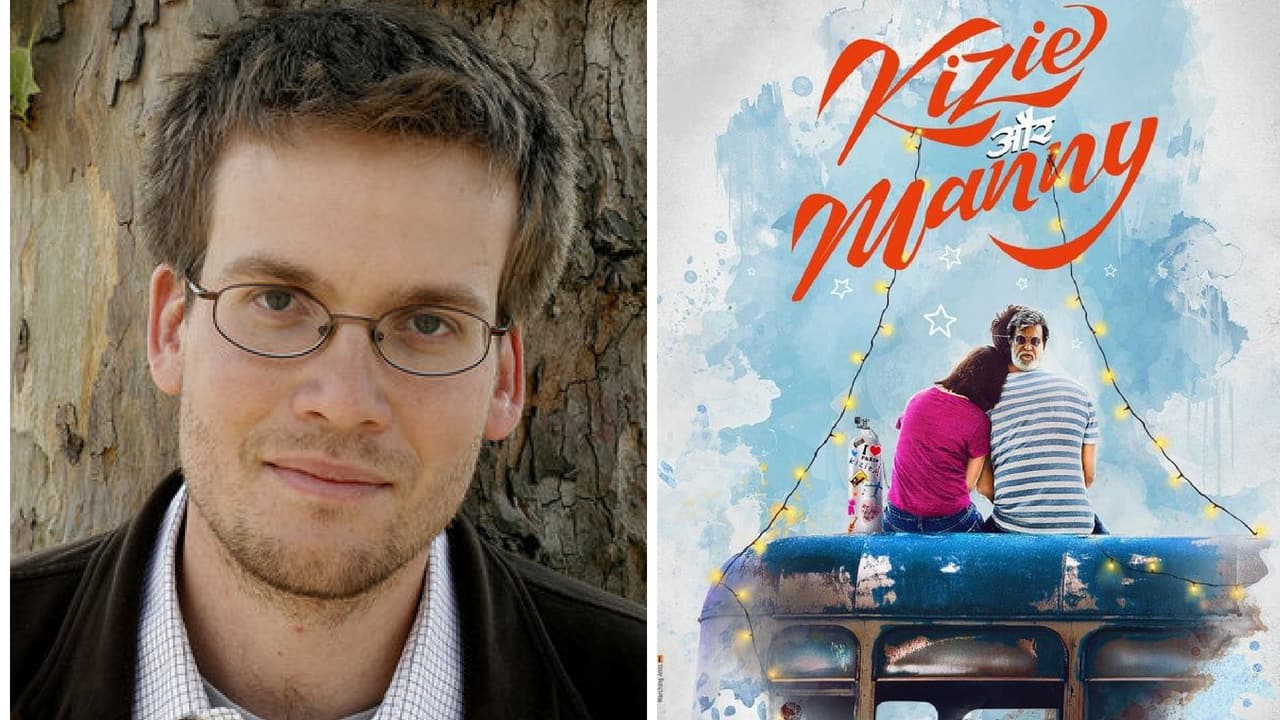 John Green (left) and Poster of Sushant Singh Rajput, Sanjana Sanghi starrer Kizie aur Manny(right). Fcaebook/@JohnGreenfans