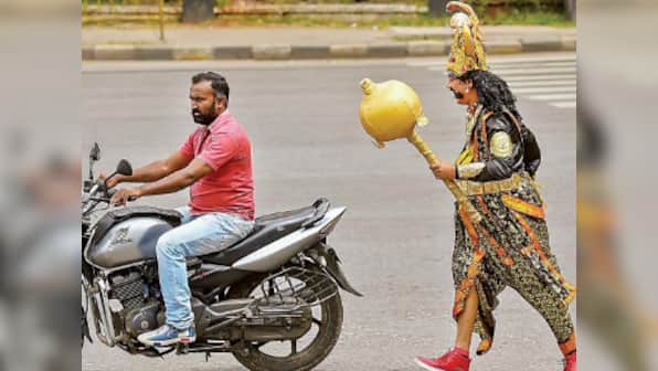 Bengaluru Traffic Police deploys 'Yamaraja' on streets to warn people about violations, spread road safety awareness
