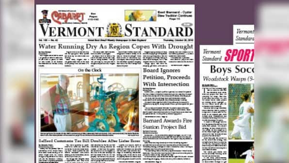 Vermont Standard, 165-year-old US weekly newspaper vows to publish next edition despite fire in Woodstock office
