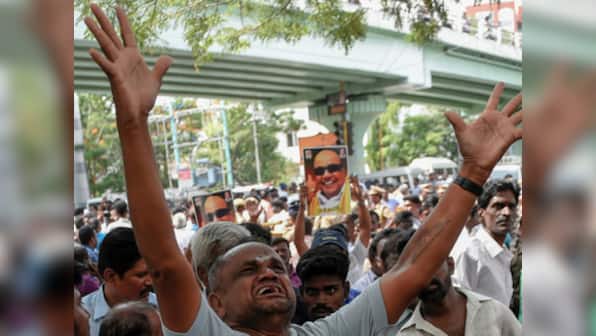 Karunanidhi battles for life: Outside Kauvery Hospital, DMK supporters hail 'Thailavar's' fighting spirit, hope for recovery