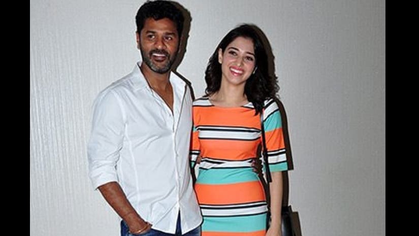 Prabhu Deva (left) with Tamannaah Bhatia (right). Image from Facebook