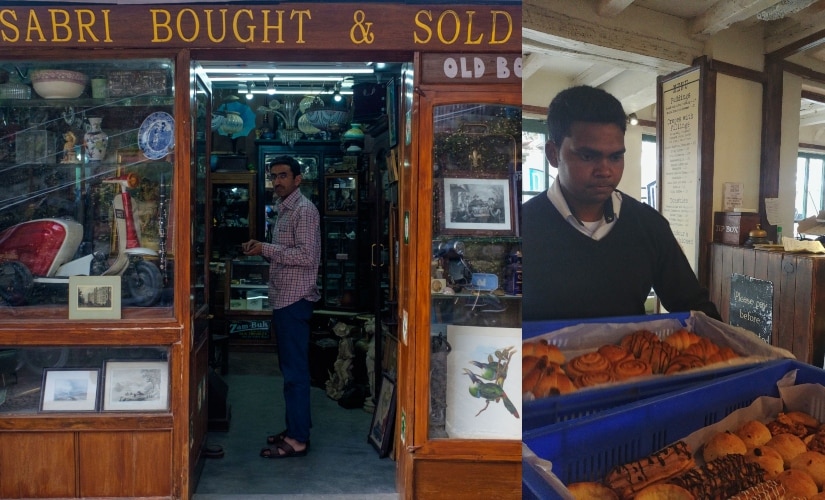 (Left) An quaint little antique shop in Landour (Right) Waiting for morning goodies at Landour Bakehouse