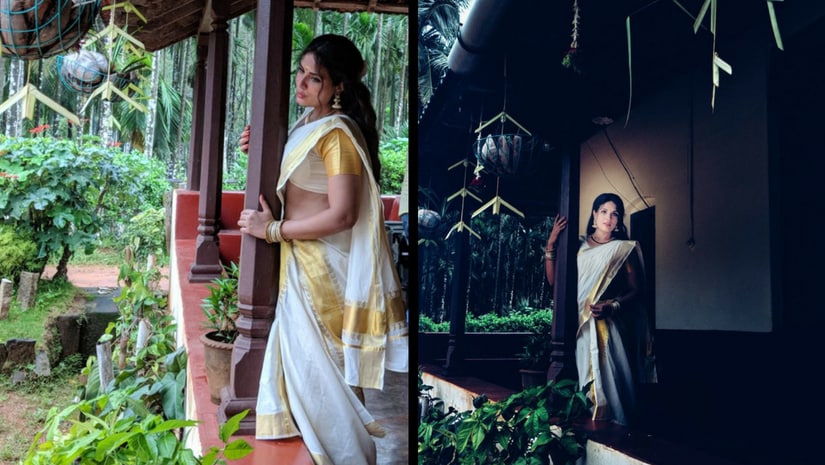 Richa Chadha in a traditional Kasava Pattu as Shakeela in the first look on the biopic on South Indian superstar.