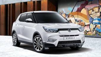 Mahindra's sub-4m SUV based on Ssangyong Tivoli spotted at a dealership in India