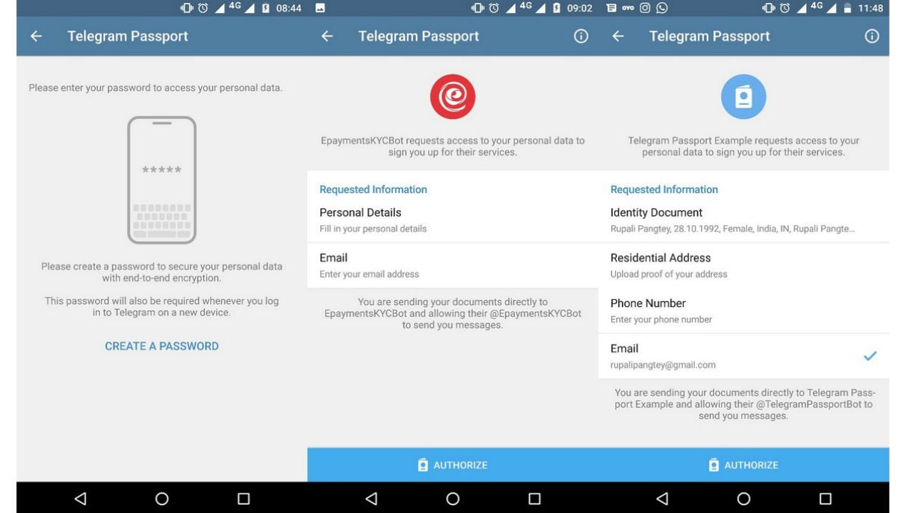 Given above is the Telegram Passport feature. 