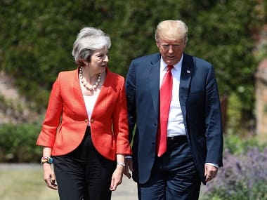 Donald Trump hails US and Britain ties as 'very very strong'; Theresa May says will discuss 'real opportunities' on trade deal