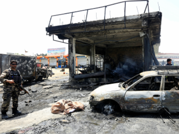 Suicide attack near Afghan security forces vehicle in Jalalabad kills 10, sets nearby petrol station aflame