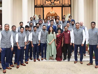 India vs England: 'Has Anushka Sharma started playing for us?'; Twitter slams BCCI for posting official team photo with actress India vs England: 'Has Anushka Sharma started playing for us?'; Twitter slams BCCI for posting official team photo with actress