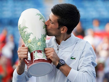 Novak Djokovic was at his best on Sunday as he beat Roger Federer in straight sets to clinch the title. AP