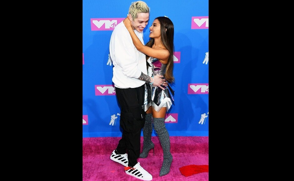 Pete Davison and Ariana Grande attend the 2018 MTV Video Music Awards. Twitter