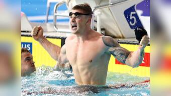 Adam Peaty breaks own world record to win gold in 100 metres breaststroke at European Championships in Glasgow