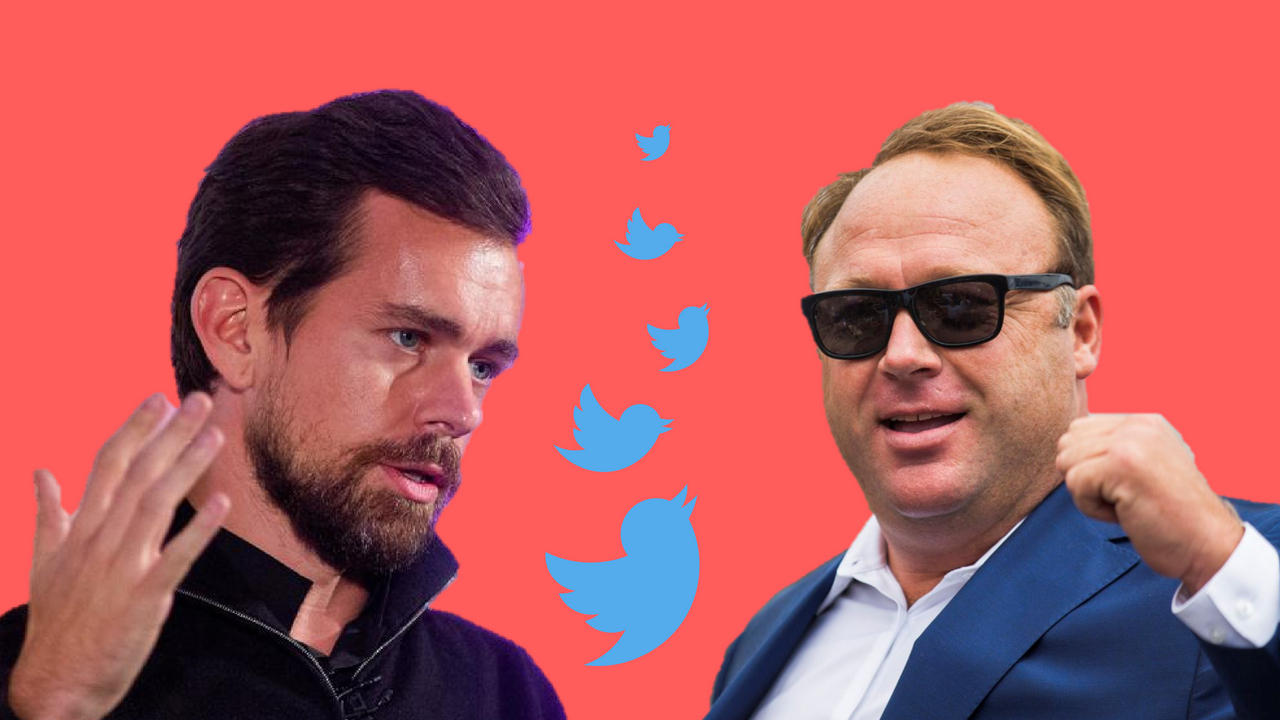 Twitter will not ban InfoWars conspiracy theorist Alex Jones, says Jack Dorsey Twitter will not ban InfoWars conspiracy theorist Alex Jones, says Jack Dorsey