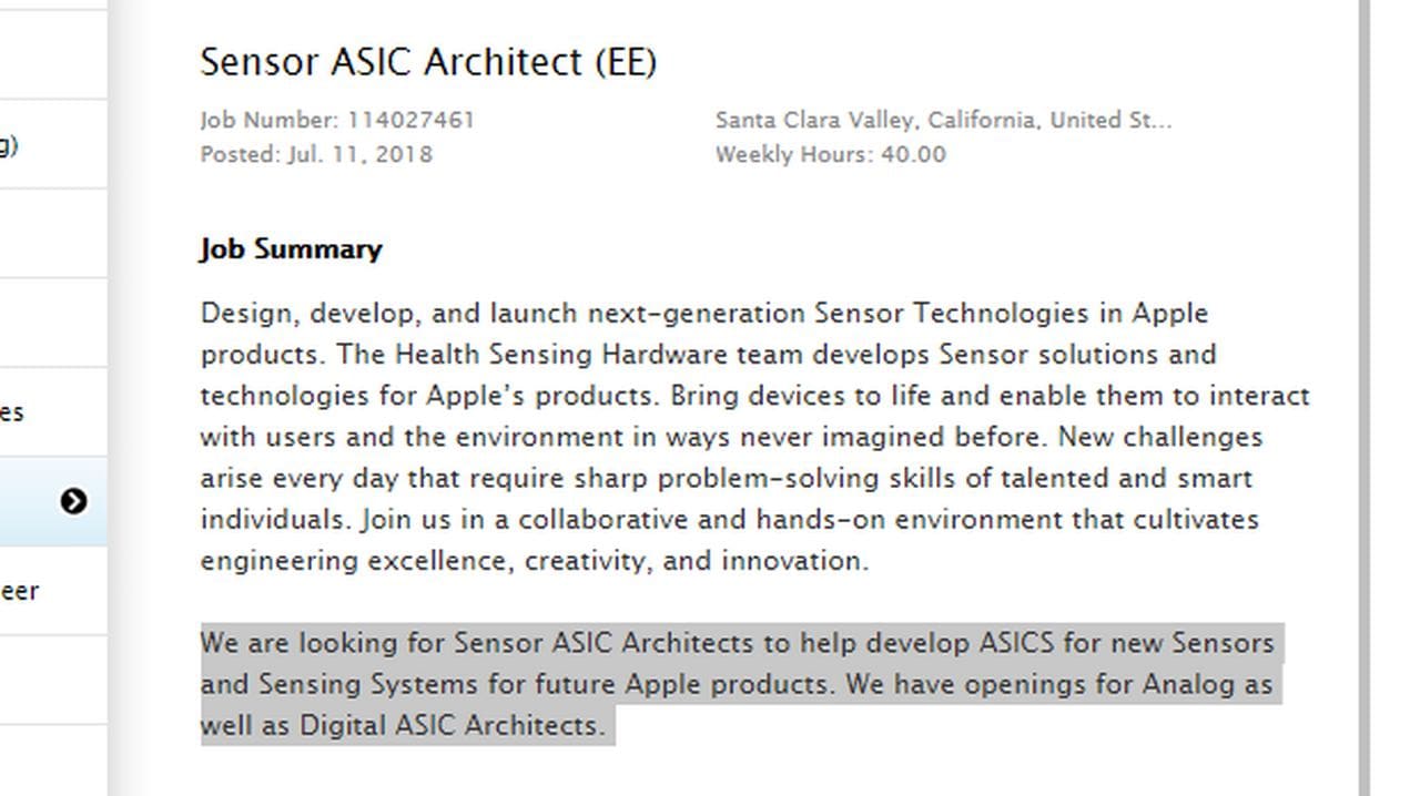 Apple's job listing for ASIC architects. Image: Apple Job Search