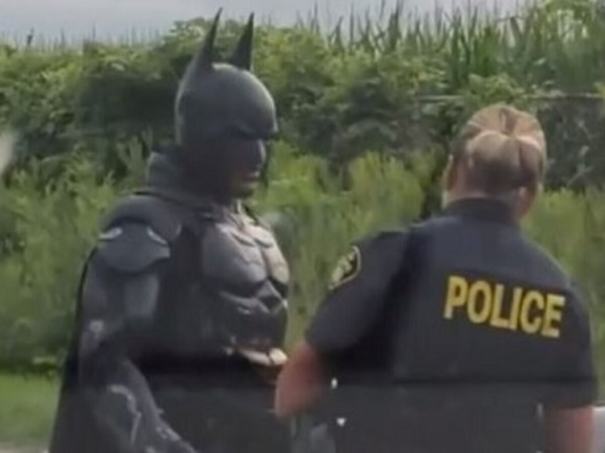 Batman in his Batmobile gets pulled over by Canadian police — for a selfie:  Today in Wait, What?-Entertainment News , Firstpost