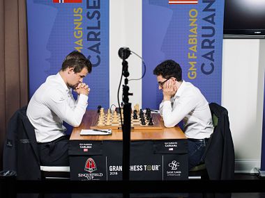 Sinquefield Cup: Magnus Carlsen draws with Fabiano Caruana in thrilling contest; Viswanathan Anand remains unbeaten Sinquefield Cup: Magnus Carlsen draws with Fabiano Caruana in thrilling contest; Viswanathan Anand remains unbeaten