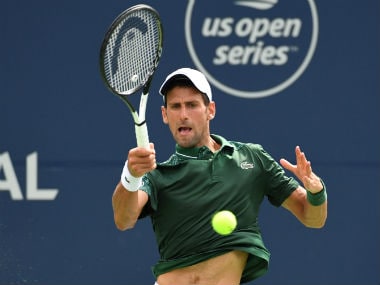 Novak Djokovic in action at the Cincinnati Masters. Reuters