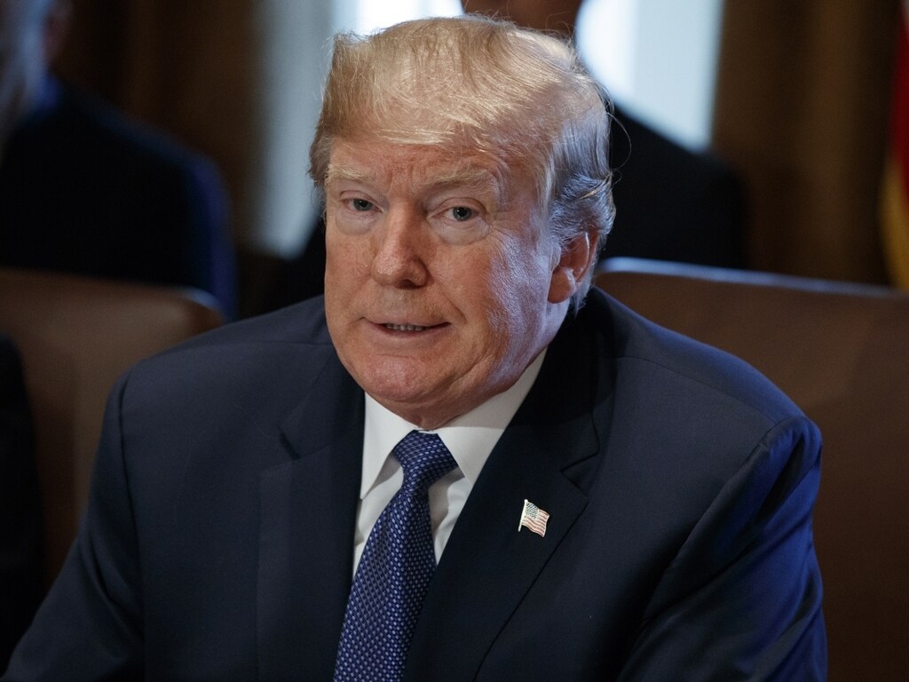 President Donald Trump speaks during a cabinet meeting at the White House. Image: The Associated Press