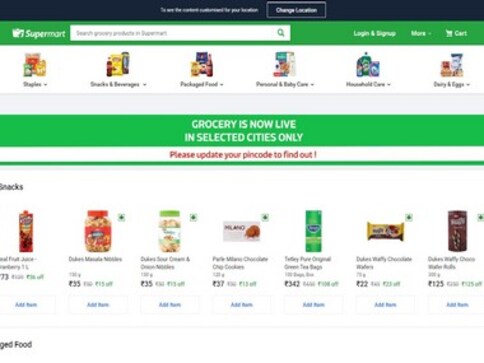 Flipkart to expand e-grocery store 'Supermart' to five-six Indian cities by year-end Flipkart to expand e-grocery store 'Supermart' to five-six Indian cities by year-end