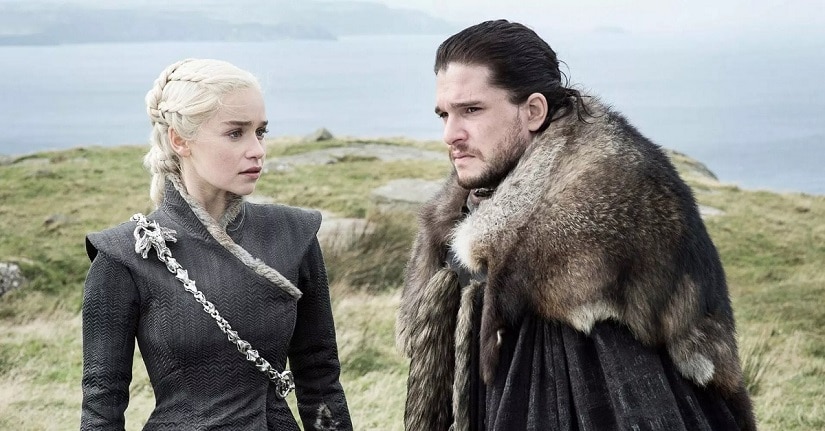 Daenerys Targaryen (Emilia Clarke) and Jon Snow (Kit Harrington) in Season 7 of Game of Thrones. HBO