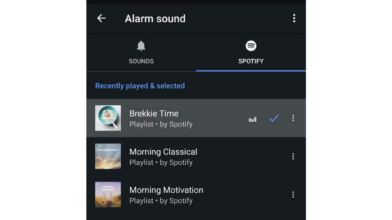 Spotify integration into Google Clock. Image: Google Blog