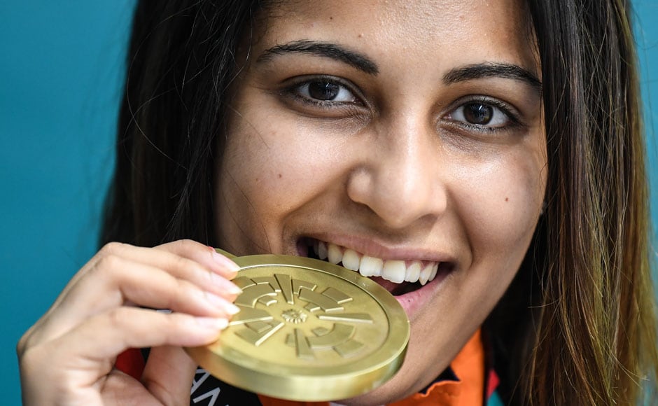 Heena Sidhu won bronze in the 10m air pistol, with an overall score of 219.2. AFP Heena Sidhu won bronze in the 10m air pistol, with an overall score of 219.2. AFP