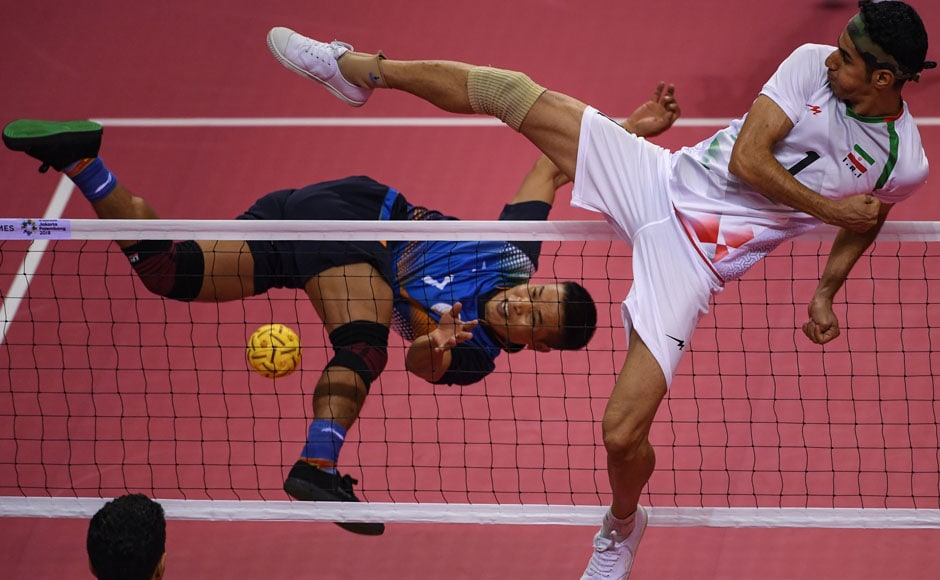 Despite losing 3-0 to Indonesia, India's Sepak Takraw team progressed to the quarterfinals owing to their win over Iran. AFP Despite losing 3-0 to Indonesia, India's Sepak Takraw team progressed to the quarterfinals owing to their win over Iran. AFP