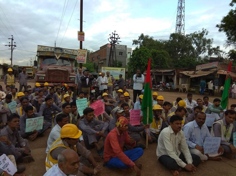 Chhattisgarh Mukti Morcha members protest against the arrest of Sudha Bharadwaj in Bhilai on Tuesday.