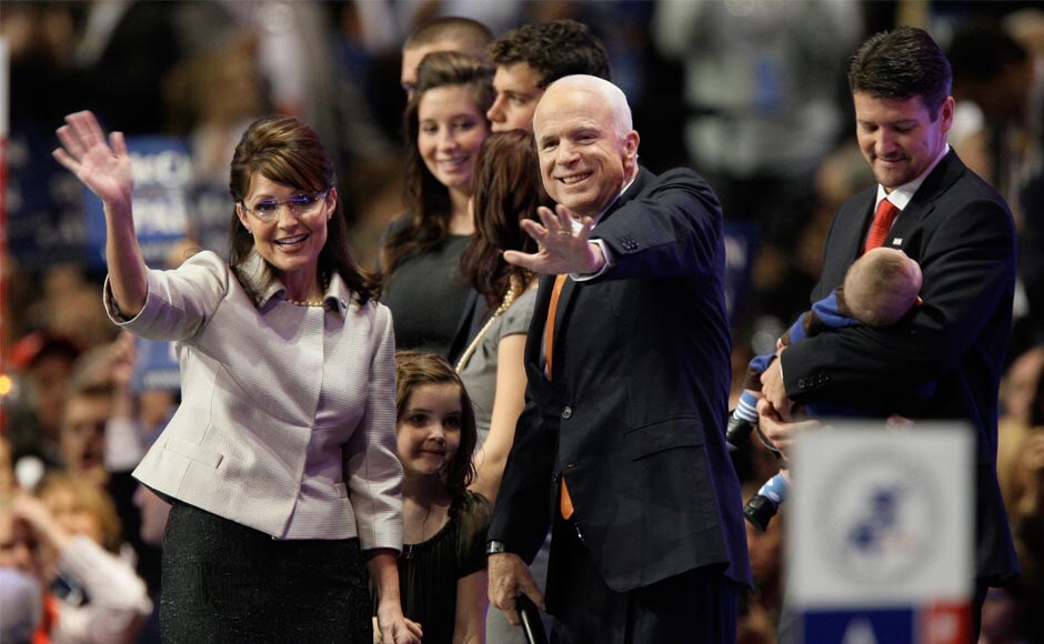 An upstart presidential bid in 2000 didn't last long. Eight years later, McCain fought back from the brink of defeat to win the GOP nomination, only to be overpowered by Democrat Barack Obama. McCain chose a little-known Alaska governor as his running mate in that race, and turned Sarah Palin (left) into a national political figure. AP An upstart presidential bid in 2000 didn't last long. Eight years later, McCain fought back from the brink of defeat to win the GOP nomination, only to be overpowered by Democrat Barack Obama. McCain chose a little-known Alaska governor as his running mate in that race, and turned Sarah Palin (left) into a national political figure. AP