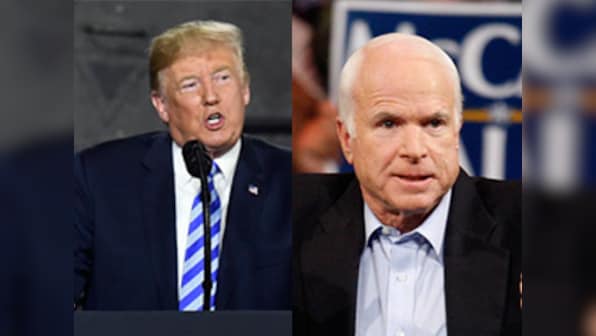 Under pressure from all flanks, Donald Trump re-lowers White House flag for John McCain; says 'despite our differences,' I respect his service'