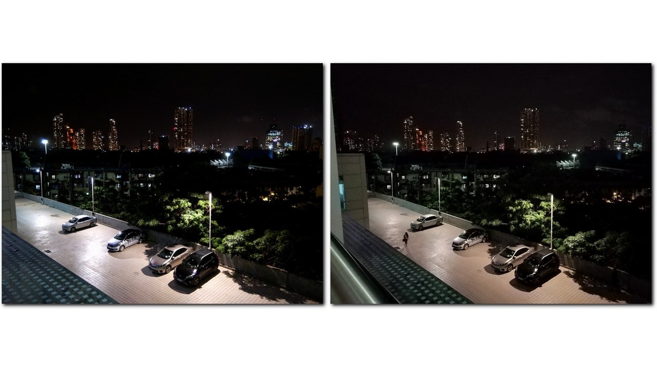 Night landscape comparison: (L-R) Nokia 6.1 Plus, Redmi Note 5 Pro
