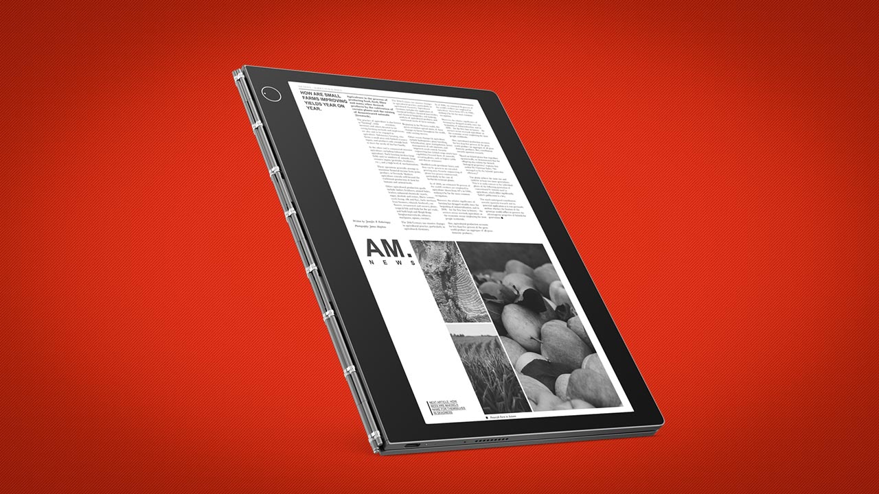 The secondary screen on the Yoga Book can double as an e-book reader.