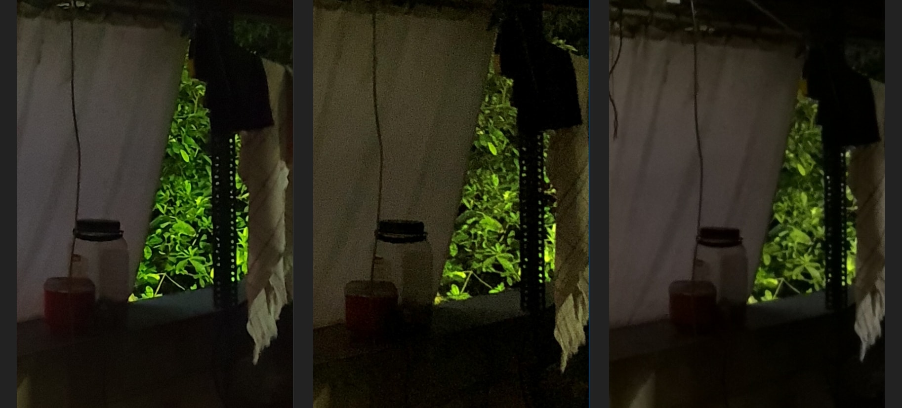 The Note 9's oversaturation in low light scenarios. Pixel peeping shows how aggressive noise reduction on the P20 Pro kills the details. Image: tech2/ Sheldon Pinto.
