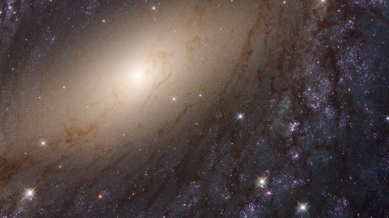 These latest images capture the galaxy's dusty spiral arms, painted in shades of pink and blue. The blue in these images are sites dense with young clusters of stars, and the pink regions where active star formation is underway. The spirals of NGC 6744 are part of massive disks where active star formation is common. Not unlike the Milky Way, it has a prominent centre region, visible in yellow, loaded with thousands of old stars. Image Courtesy: NASA/ESA Hubble These latest images capture the galaxy's dusty spiral arms, painted in shades of pink and blue. The blue in these images are sites dense with young clusters of stars, and the pink regions where active star formation is underway. The spirals of NGC 6744 are part of massive disks where active star formation is common. Not unlike the Milky Way, it has a prominent centre region, visible in yellow, loaded with thousands of old stars. Image Courtesy: NASA/ESA Hubble