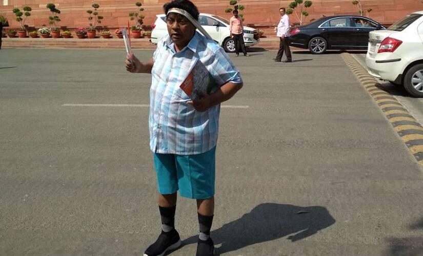 Naramalli Sivaprasad dressed as a school student. Image courtesy: News18