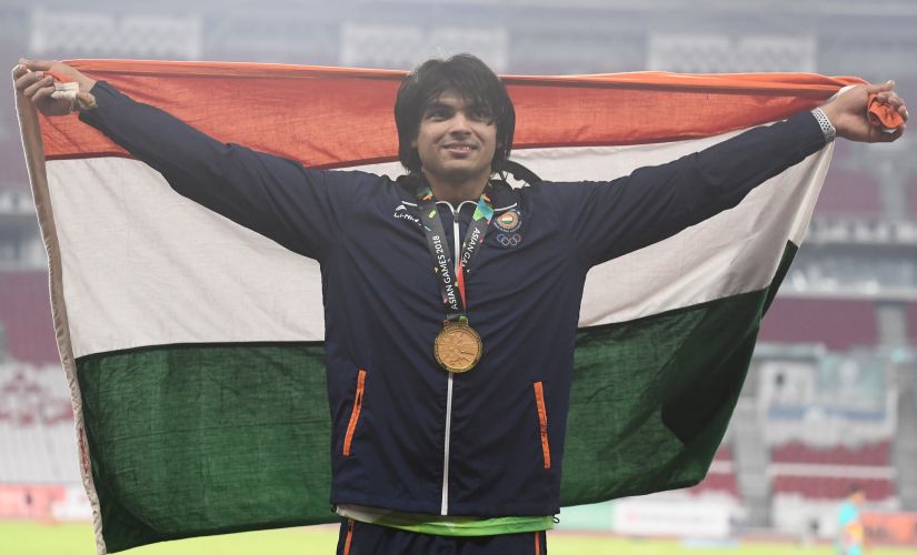 Neeraj Chopra became the first Indian to win a gold medal in javelin throw at the Asian Games. AFP