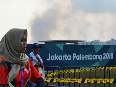 Asian Games 2018: Fire breaks out near Palembang Asiad venue; firefighters, helicopters help extinguish blaze Asian Games 2018: Fire breaks out near Palembang Asiad venue; firefighters, helicopters help extinguish blaze