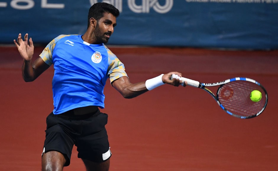 Tennis player Prajnesh Gunneswaran won a bronze medal in the Men's Singles, losing to top seed Denis Istomin. AFP Tennis player Prajnesh Gunneswaran won a bronze medal in the Men's Singles, losing to top seed Denis Istomin. AFP