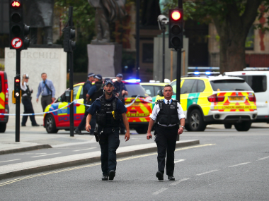 Car crashes into barriers near UK Parliament in Westminster, wounds several pedestrians; man held on suspicion of terror offences Car crashes into barriers near UK Parliament in Westminster, wounds several pedestrians; man held on suspicion of terror offences
