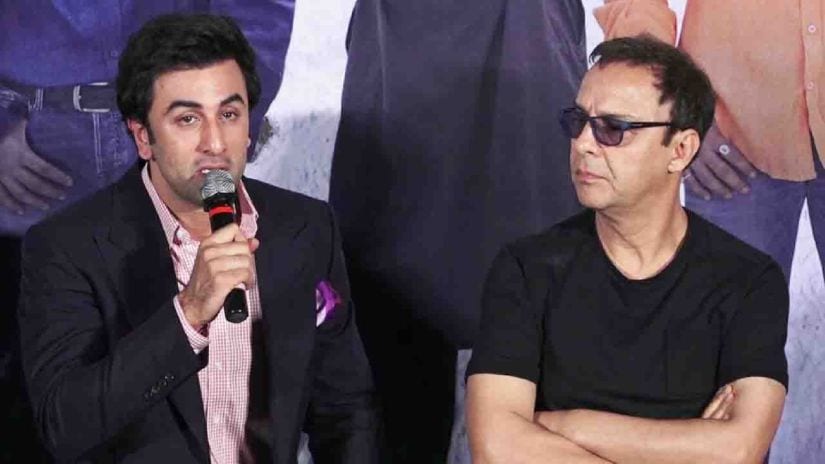 Ranbir Kapoor (L) and Vidhu Vinod Chopra. Image via DailyMotion