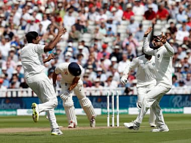 India’s Ravichandran Ashwin (L) celebrates taking the wicket of England’s Alastair Cook on the first day of the first Test cricket match between England and India at Edgbaston in Birmingham, central England on August 1, 2018. / AFP PHOTO / ADRIAN DENNIS / RESTRICTED TO EDITORIAL USE. NO ASSOCIATION WITH DIRECT COMPETITOR OF SPONSOR, PARTNER, OR SUPPLIER OF THE ECB