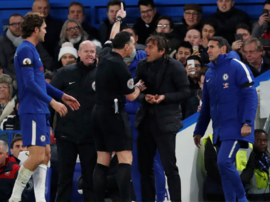 The Football Association authorises referees in England's lower leagues to show cards to managers for misconduct The Football Association authorises referees in England's lower leagues to show cards to managers for misconduct