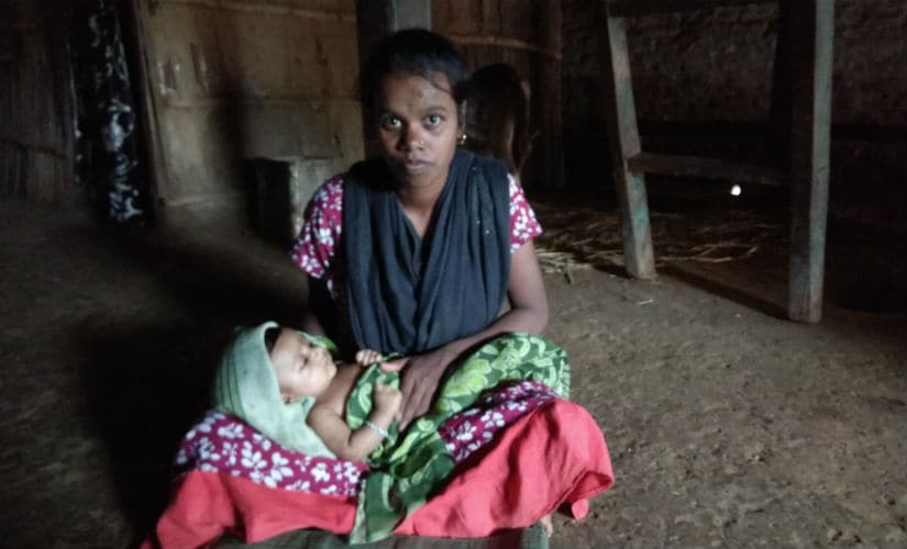 Saraswati Paradhi with her two-month-old son.