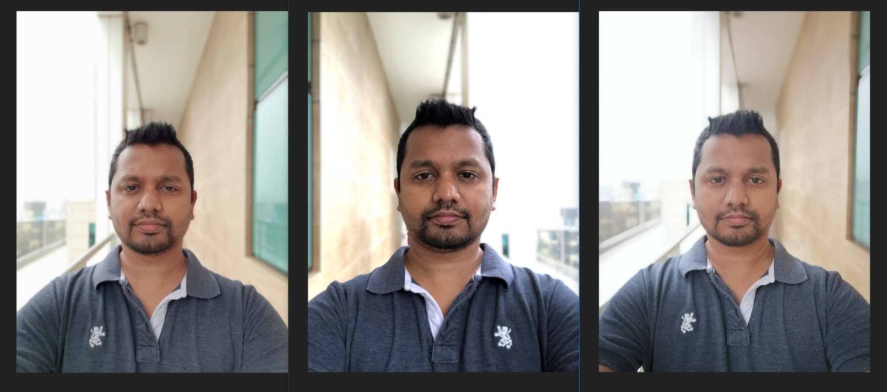 The iPhone X produced the most detailed Portrait selfie but with an overexposed background. Image: tech2/ Sheldon Pinto.